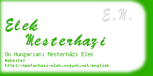 elek mesterhazi business card