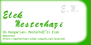 elek mesterhazi business card